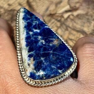 Navy Sodalite Ring Size 8 1/4
